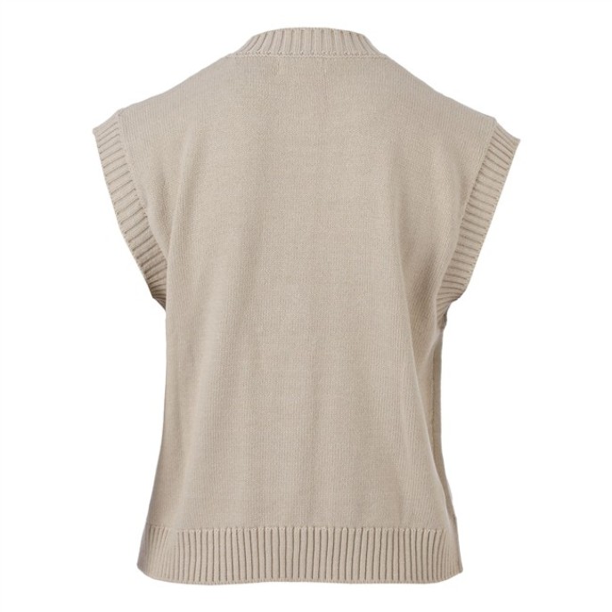 Enjoy gebreid Gilet met zakken 507453 Beige